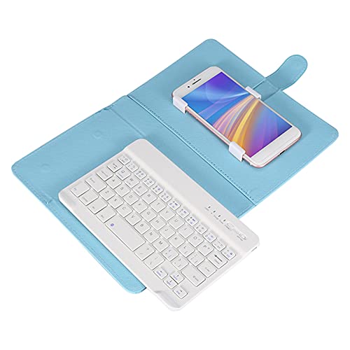 Étui rabat clavier bleu pour protéger et charger un téléphone de 6 pouces