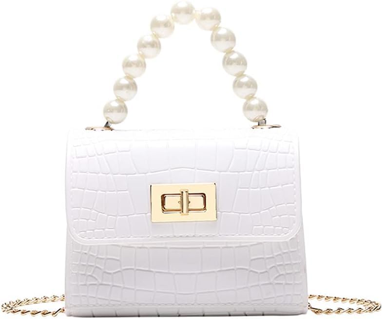 H HANBELLA - A FASHION TRENDY COLLECTION. FOREVER. - Mini Cute White Messenger Shoulder Bag for Girs - Crossbody Purses teens Handbags With Parls