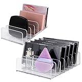 2 Pack Kosmetik Organizer Lidschatten, 2 Größen Schminkaufbawahrung Make up Paletten Halter mit 7 Steckplätzen für Schminktisch Waschtisch Schrank(Transparent)