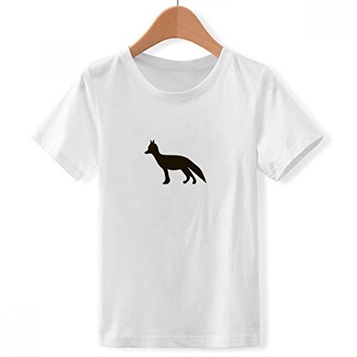 T-Shirt Fox Noir Mignon col ras du cou blanc vêtement animal multicolore garçon XXXL