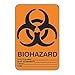 Biohazard Sign, 10 x 7In, BK/ORN, AL, SURF