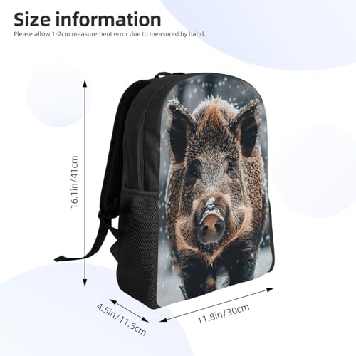Wild Boar Cute Backpack Waterproof Lightweight Casual Backpack One Size Daypack Travel Laptop Bag For Men Women4