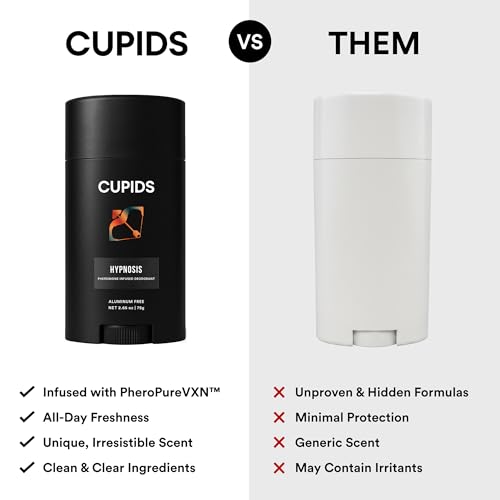 Image of Cupids Hypnosis Deodorant for Men - Aluminum-Free, Natural, Pheromone-Infused, Vanilla Ember Scent, Organic, Skin-Friendly, Long-Lasting, Non-Sticky, Mens Deodorant, Men's Deo (Vanilla)