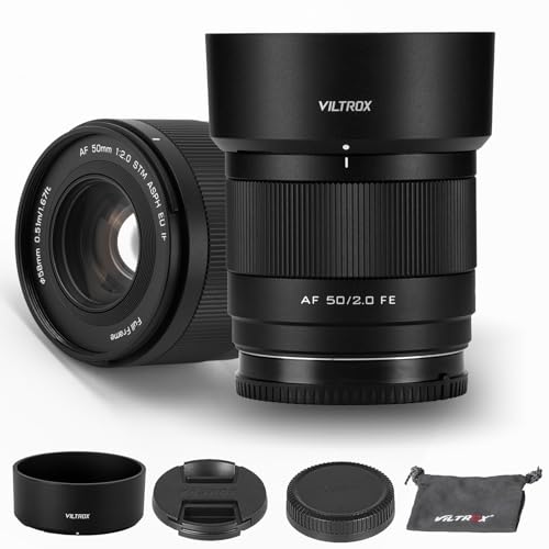 VILTROX AF 50mm F2 FE-Mount Lens for Sony, 50mm f/2.0 Full Frame STM Auto Focus Lens for Sony E-Mount Cameras FX3 A7RV ZVE1 A7CR A7CII A93 A7C A7ll A7RlI A7SIII A7III A7RIII A7IV A7RIV A9 A1