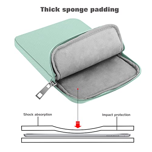 Image of MoKo 9-11 Inch Tablet Sleeve Bag Padded Protetive Carrying Case | Fits New 11inch iPad Air M4, iPad A16 2025, iPad Pro 11 M4, Air 5 /4 /3, iPad 10 /9 /8th Gen, Tab S8 /S9 11 inch, Mint Green