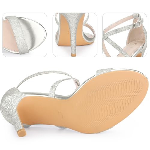 Perphy Glitter Crisscross Strappy Stiletto Heels Sandals for Women3