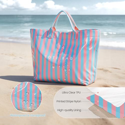 Image of Lushandy PVC Tote Bag for Women Jelly Beach Bag Top Handle Hobo Handbag | Water-Resistant, Wipe Clean, Lightweight