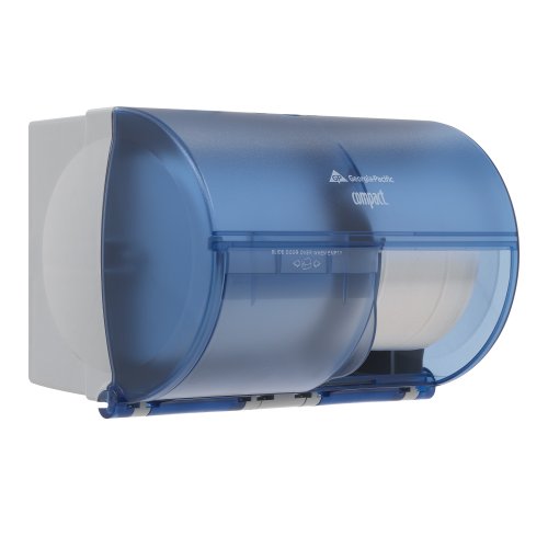 Compact 2-Roll Side-By-Side Coreless High-Capacity Toilet Paper Dispenser By Gp Pro (Georgia-Pacific), Splash Blue, 56783, 10.120" W X 6.750" D X 7.120" H #TOP3