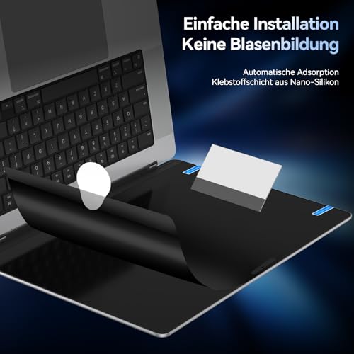 360° Sichtschutzfilter für MacBook Air 13 (2018–2021, M1)& MacBook Pro 13 Zoll (2016–2022, M1, M2), Blaulicht Blendschutz Sichtschutzfolie, 4-Wege Blickschutzfilter Mac Privacy Screen