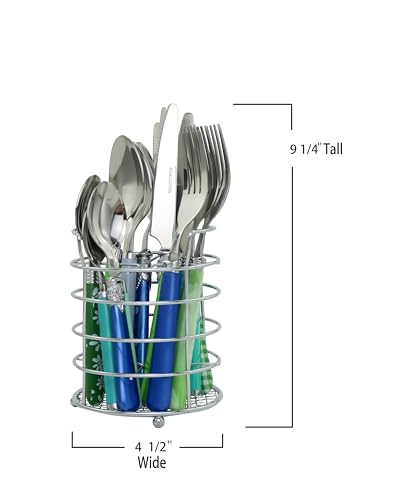 Image of Gypsy Color Eclectic Blue & Green Mix & Match Stainless Steel Flatware Collection, Set of 16 (Pack of 3)