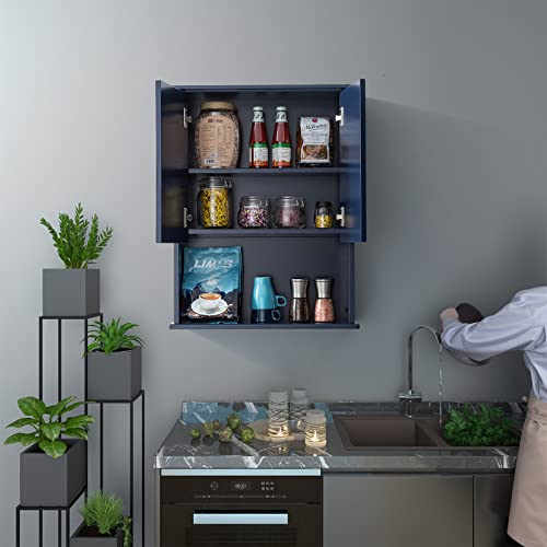 Vanirror Blue Bathroom Cabinet Wall Mounted With 2 Doors And Adjustable Shelf, 23"X29" Wooden Medicine Cabinet Over Toilet Storage Wall Hanging Cabinets For Bathroom, Bedroom, Kitchen, Laundry Room #TOP6