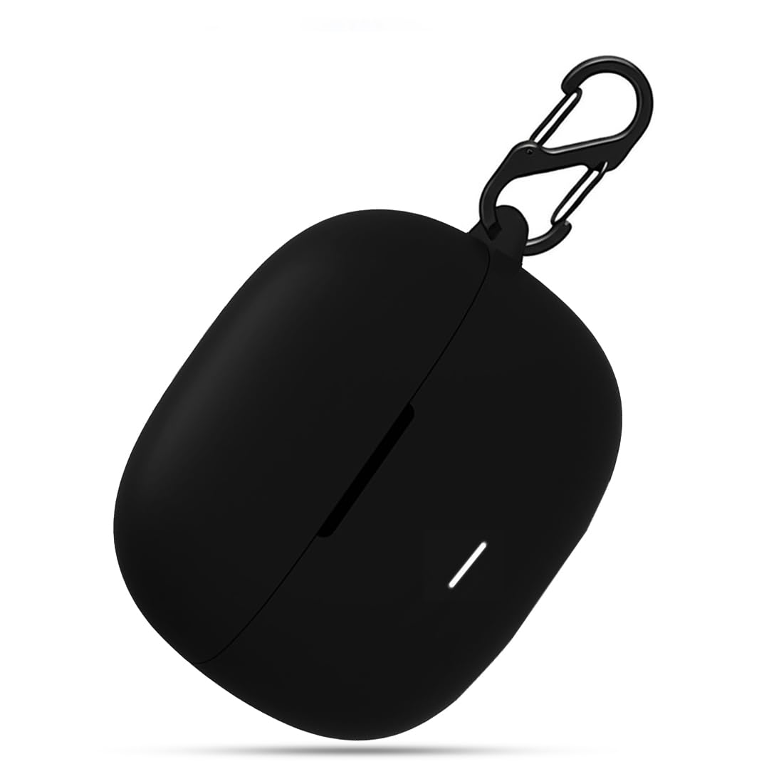 LIRAMARK Silicone Cover Case with Carabiner Compatible with Redmi Buds 5C (Black)-image-31