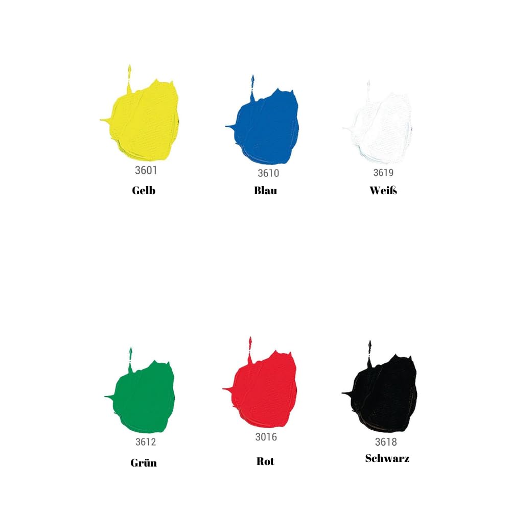 SmartfarbenAcrylic Paint Pack 6x500ml Basic Colors, Basic Colors, Glasmalfarbe
