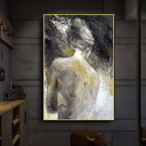 Peinture abstrait scandinave femmes pour habiller un mur vide sans cadre