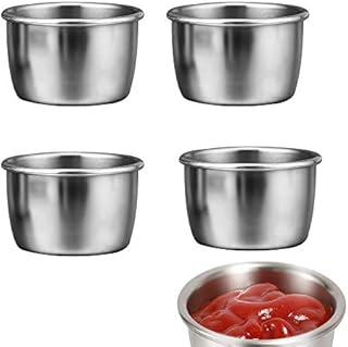 YYAOGANG 4Pcs 304 Stainless Steel Sauce Dishes Reusable Sauce Container Appetizer Dishes Sauce Cups Sushi Soy Dishes
