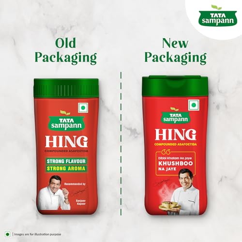 Image of Tata Sampann Hing, Compounded Asafoetida (Bandhani Hing), 100g, Recommended by Chef Sanjeev Kapoor, Strong Flavour & Aroma (Pack of 3)