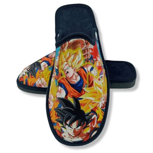 HECHO EN ESPAÑA Zapatillas de Estar por Casa - Pantuflas de Hombre - Calzado Destalonado - Calzado Ligero - Zapatillas Originales - Zapatillas Perfectas para Regalar (SON GOKU VARIOS, numeric_42)