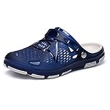 Mens Clogs Garden Shoes Breathable Beach Kitchen Hospital Sandals Slip-on Summer Slippers Lightweight Blue Size 43 EU (8.5 UK)