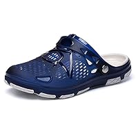 Hitmars Clogs Herren Gartenclogs Badeschlappen Latschen Badelatschen Männer Schlappen Garten Clogs & Pantoletten für Herren Gummi Gartenschuhe Sommer Atmungsaktiv Blau EU 43