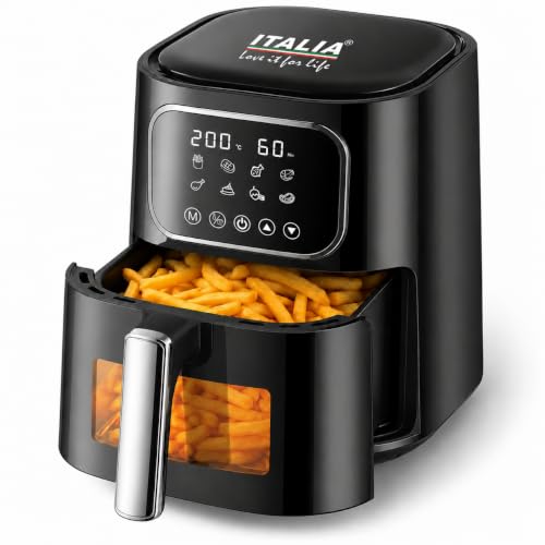 Image of ITALIA 4.5L Digital Air Fryer | Clear Window, 1200W, 8 Presets, For Home