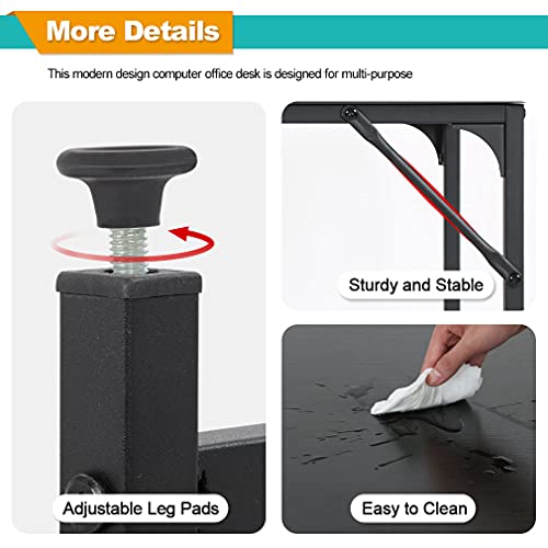 35/39/47 Inch Computer Desk Home Office Desk Writing Study Table Modern Simple Style Pc Desk With Metal Frame Gaming Desk Workstation For Small Space (Black, 39 Inch) #TOP6