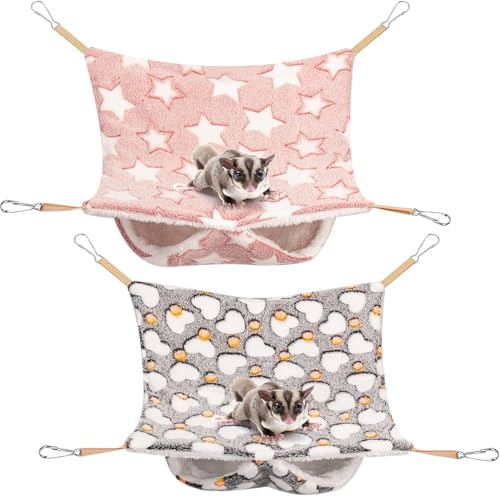 Rarihem 2er Pack Haustierkäfig Hängematte für Kleintiere Hängematte für Frettchen im Käfig, Hamster, Meerschweinchen, Frettchen und Chinchillas zum Spielen und Schlafen Kinderbett