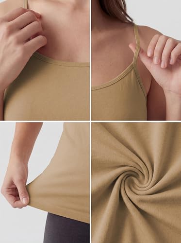 Image of Sexy Basics Women's Cotton Stretch Camisole Tanks | Adjustable Spaghetti Strap Tank Top | Multi Packs & Colors