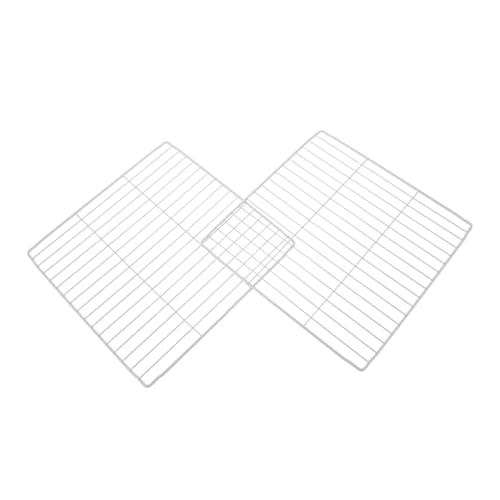HOMSFOU 2 Piezas Divisor para Congelador Estante Organizador de Rejilla de Hierro Blanco para Refrigerador y Supermercado Optimizador de