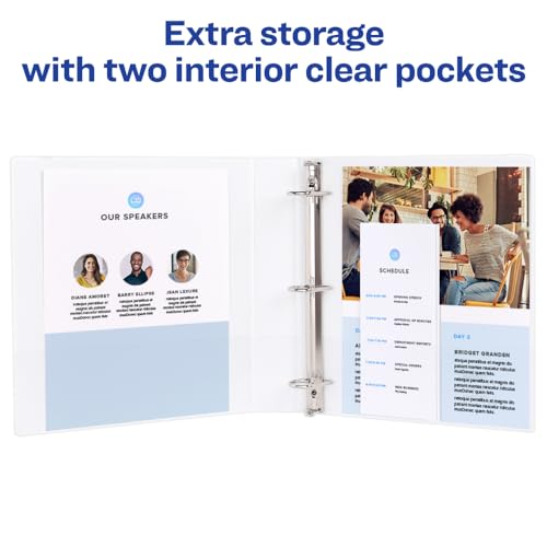 avery durable view 3 ring binder 0534 slant rings 135-sheet capacity 07 inch wide spine great for home school supplies office or organization needs 1 white binder 17002
