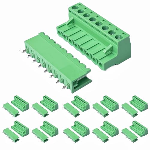 10 Set 8 Pin 5.08mm Pitch PCB Mount Screw Terminal Block Connector Male Female Straight Plug-in Phoenix Plug