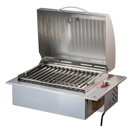 Churrasqueira Elétrica De Embutir Em Inox 304 com Tampa Abafador Steak Grill Grande 220V - Imagem 2