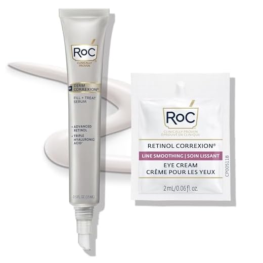 RoC Derm Correxion Fill + Treat Advanced Retinol Serum, Wrinkle Filler Treatment with Hyaluronic Acid for Forehead Wrinkles, Crow's Feet, Eleven Wrinkles, and Laugh Lines, 15ml