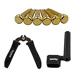 【Gitarren-Werkzeugset】: 1 * Gitarrenstiftwickler, 1 * Gitarrensaitenschneider, 6 * Gitarrenendstifte. Dieses Rayzm-Gitarren-Toolkit bietet Ihnen alternative Bridge-Pins und hilft Ihnen, die Saiten schneller zu wechseln.
