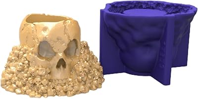 appuivbt Skull Mountain Concrete Flower Pot Silicone Mold,Succulent Planter Vase Cement Clay Mold,Epoxy Resin Candle Pen Holder Mould
