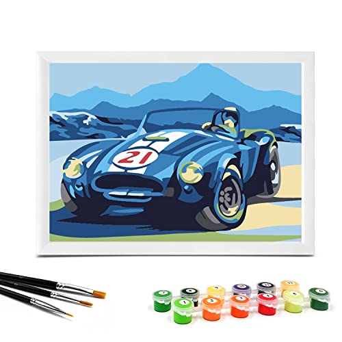 Peinture par numéros enfants 4-12 ans Nariolar voiture carton pré-imprimé pinceaux