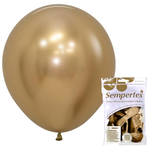Ballons ronds Reflex dorés pour réussir votre arche de fête Sempertex