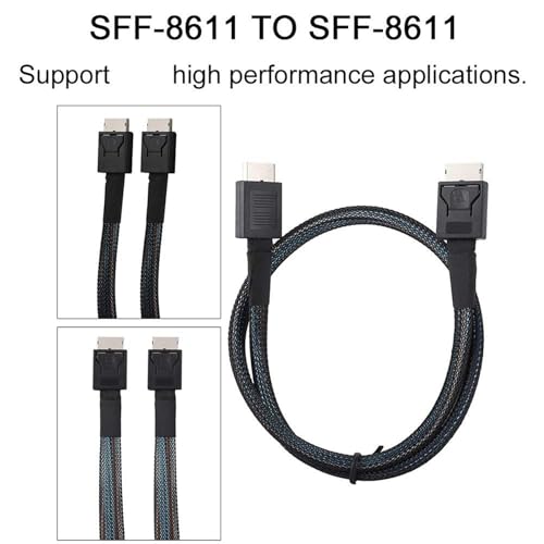 Câble Oculink SFF-8611 PCIe 4.0 pour mini serveur et disque dur SAS