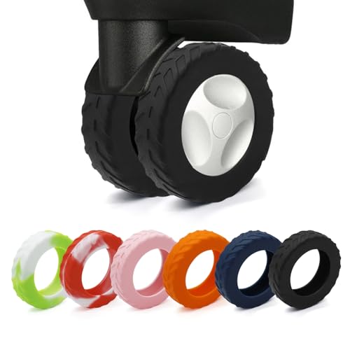 XYOFUN Funda protectora para maletero, cubierta de rueda de equipaje, nivel 8, anti polvo y arañazos, protección de ruedas con reducción de ruido, Negro, 2.16 pulgadas