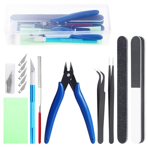 Habwea 9 STÜCKE Modellbau Werkzeug Set,Gundam Modeler Modellbausatz Modellierer Basic Tools für Auto Flugzeuge Gundam Model Kit Gunpla Tool Hobby Werkzeug Set