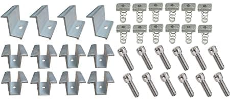 Spring NUT M8 & Solar Panel mounting clamp, Allen Bolt 30MM for 5 Solar Panels (8 Mid Clamps & 4 35MM End Clamps,12 Allen Bolt and 12 Spring NUT)