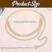 LXUEJIE Multilayer Metal Waist Chain, Gold Waist Chain for Women Adjustable Body Waist Link Belts Dress Belts Fashion Long Belt Body Belly Jewelry for Dresses Jeans Trouser