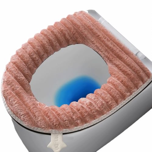 JEJIET 冬用トイレマット 家庭用 厚手 保温 WCカバー ソフト トイレシートパッド 四季対応 ユニバーサル 洗える トイレクッションケース 防寒 伸縮性 抗菌 防臭 厚手 洗浄暖房型兼用 便座シート (color-D)