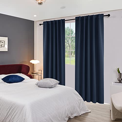 Deconovo Blackout Curtain Panels For Kids Bedroom - Room Darkening Back Tab And Rod Pocket Curtains, 42X72 Inch, Navy Blue, 2 Panels #TOP5