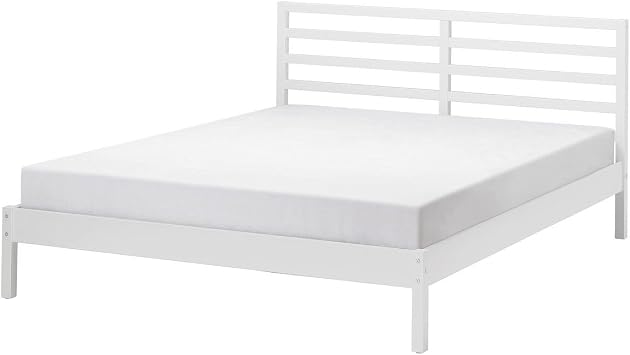 Double bed, white varnished, 160x200 cm