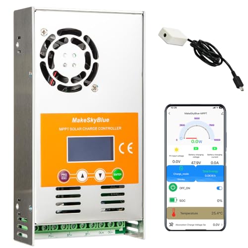 MakeSkyBlue 60A MPPT Solar Laderegler charge controller, 12V/24V/48V auto work, Max PV Leerlaufspanâ€¦ – Miniatur