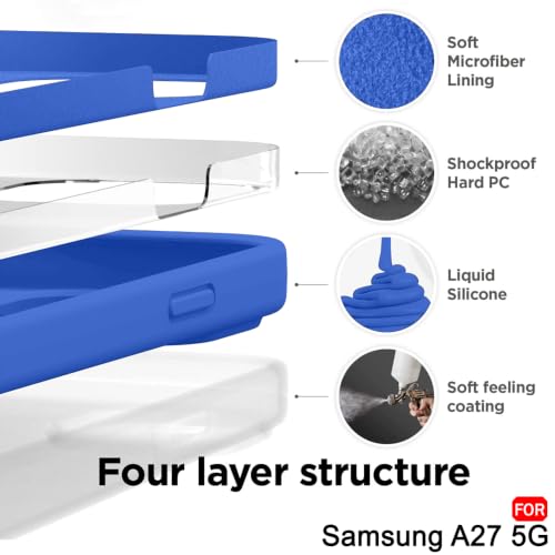 Image of TheGiftKart Genuine Liquid Silicone Back Cover Case for Samsung Galaxy A27 5G | Soft Micro-Fibre Lining Inside | Camera Protection Bump | Shockproof Cover Case for Samsung A27 (Silicone, Light Blue)