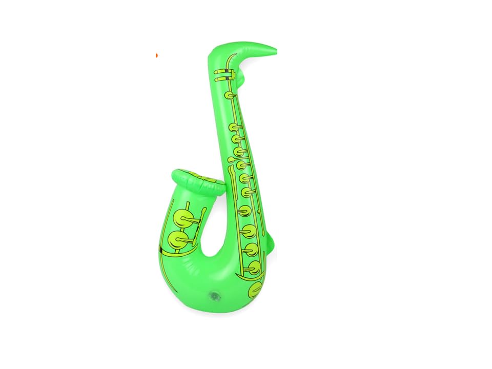 Inflatable Saxophone 55cm –Blow Up Party Instrument Costume Prop for Events, Celebrations & Fancy Dress (MINT GREEN)