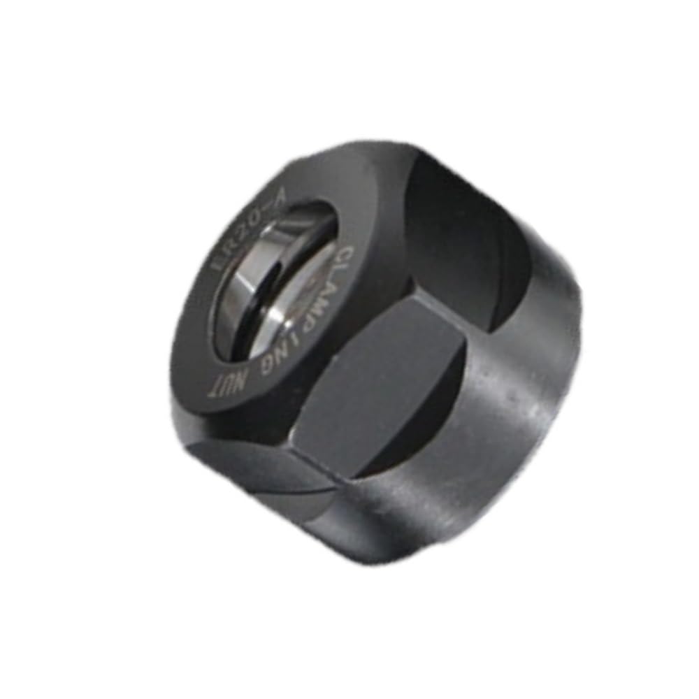 Dado esagonale di serraggio pinza ER-20A, dado mandrino di precisione in metallo nero for manico utensile ER, 1 pezzo
