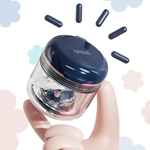 Ofidus Denture Bath Case, No-Leak Double Layer Dry & Wet Separation Denture Bath Box, Portable Denture Case With Mirror, Removal Tool, Brush For Dentures, Clear Braces, Mouth Guard, Retainers (Blue) #TOP7