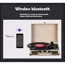 Tourne-Disque pour Tourne-Disque en Vinyle, phonographe Bluetooth en Cuir Haut-parleurs intégrés, Tourne-Disque USB Chaque Famille - Les Beatles, Paul McCartney, John Lennon, RIngo Starr, George Harrison Tourne-Disque pour Tourne-Disque en Vinyle, phonographe Bluetooth en Cuir Haut-parleurs intégrés, Tourne-Disque USB Chaque Famille – Image 6